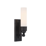 Crystorama Wilcox 1 Light LED Matte Black Sconce