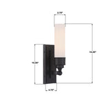 Crystorama Wilcox 1 Light LED Matte Black Sconce