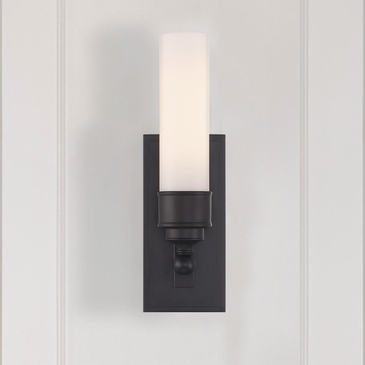 Crystorama Wilcox 1 Light LED Matte Black Sconce