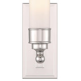 Crystorama Wilcox 1 Light LED Polished Nickel Sconce