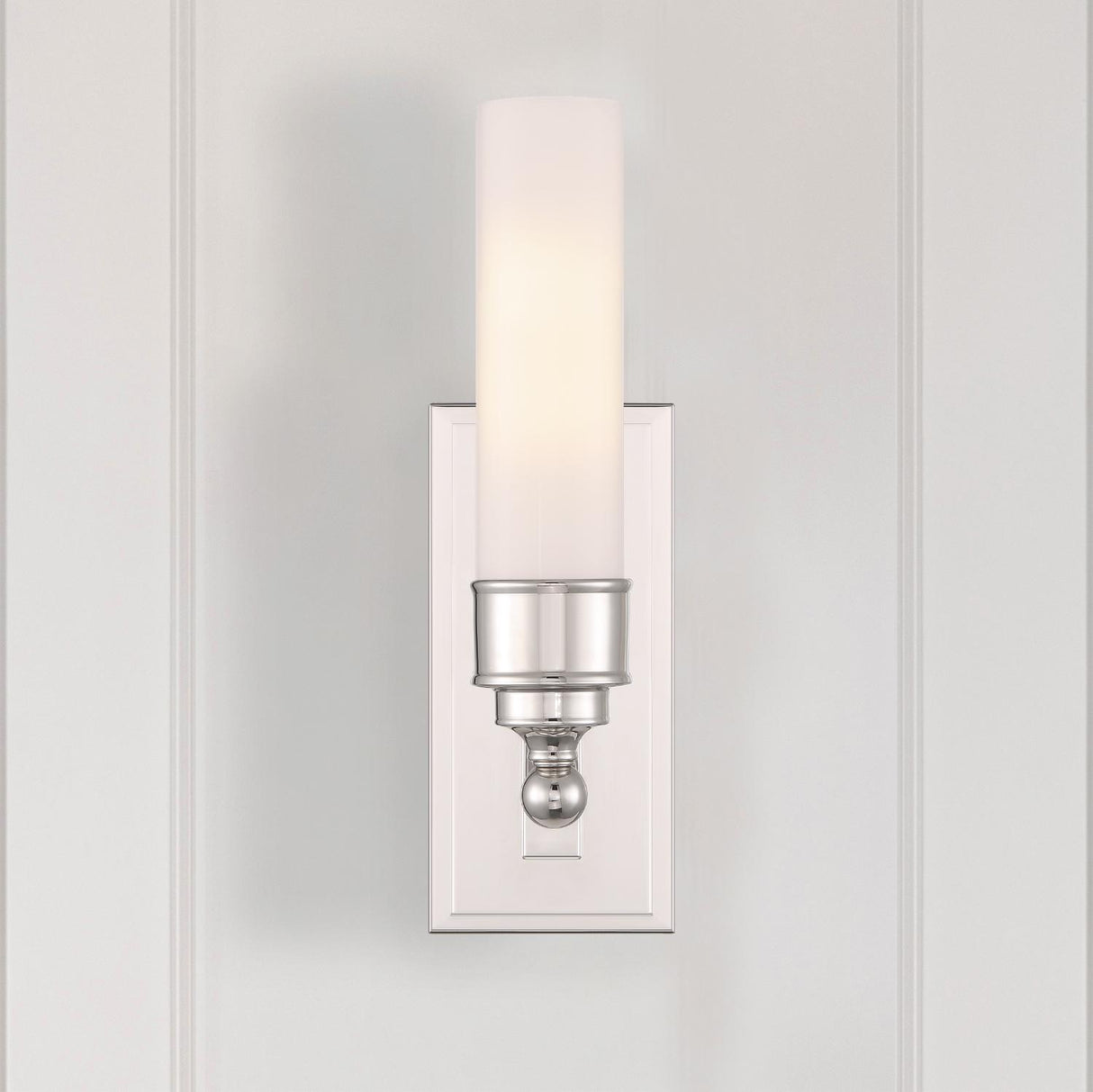 Crystorama Wilcox 1 Light LED Polished Nickel Sconce