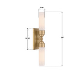 Crystorama Wilcox 2 Light LED Aged Brass Sconce