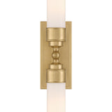 Crystorama Wilcox 2 Light LED Aged Brass Sconce