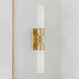Crystorama Wilcox 2 Light LED Aged Brass Sconce