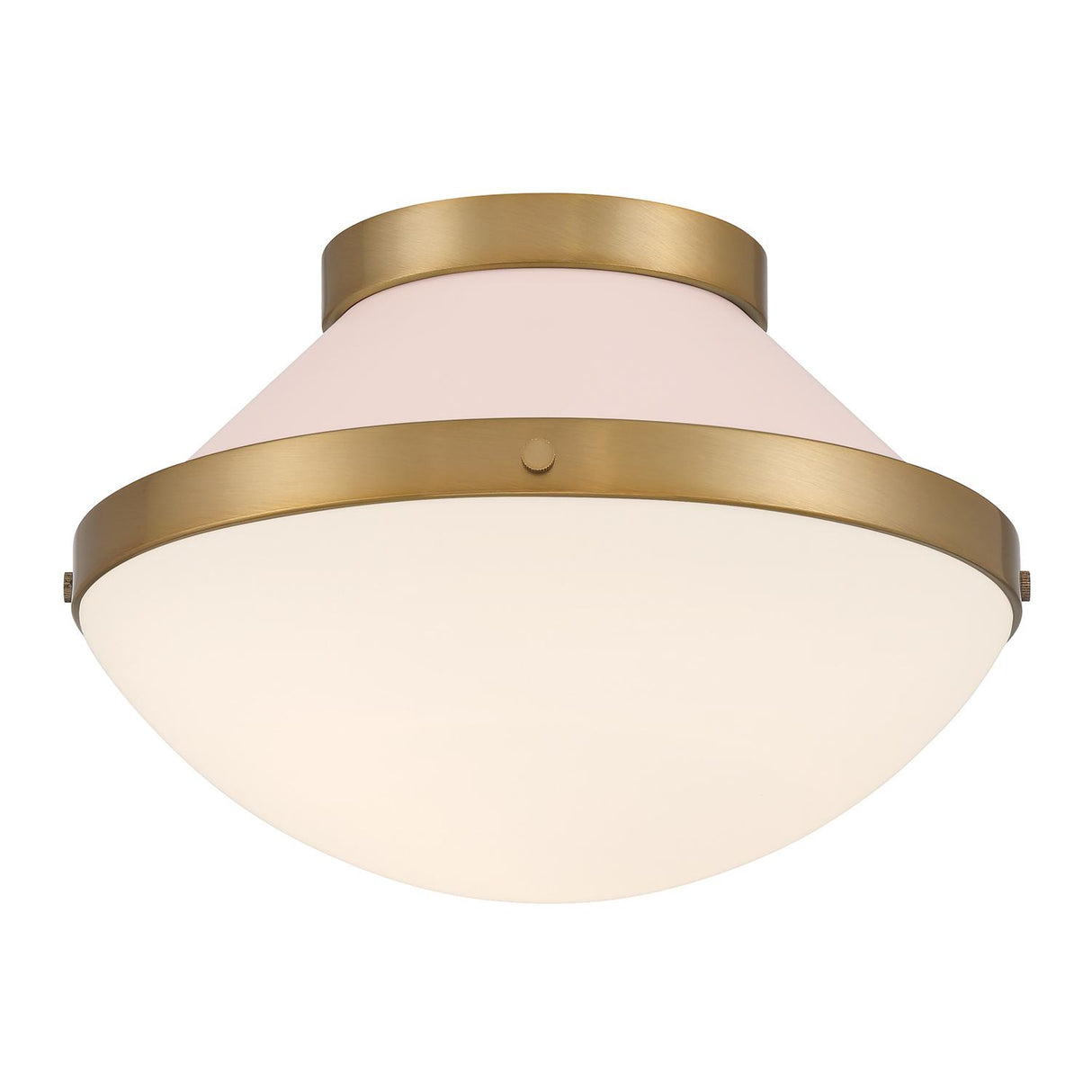Crystorama Xander 1 Light Vibrant Gold + Blush Flush Mount