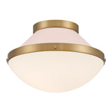 Crystorama Xander 1 Light Vibrant Gold + Blush Flush Mount