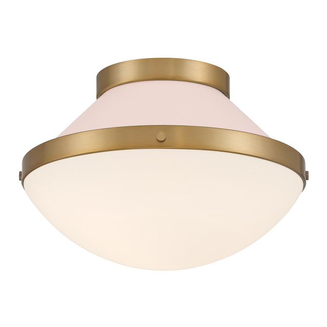 Crystorama Xander 1 Light Vibrant Gold + Blush Flush Mount