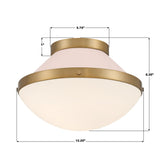 Crystorama Xander 1 Light Vibrant Gold + Blush Flush Mount