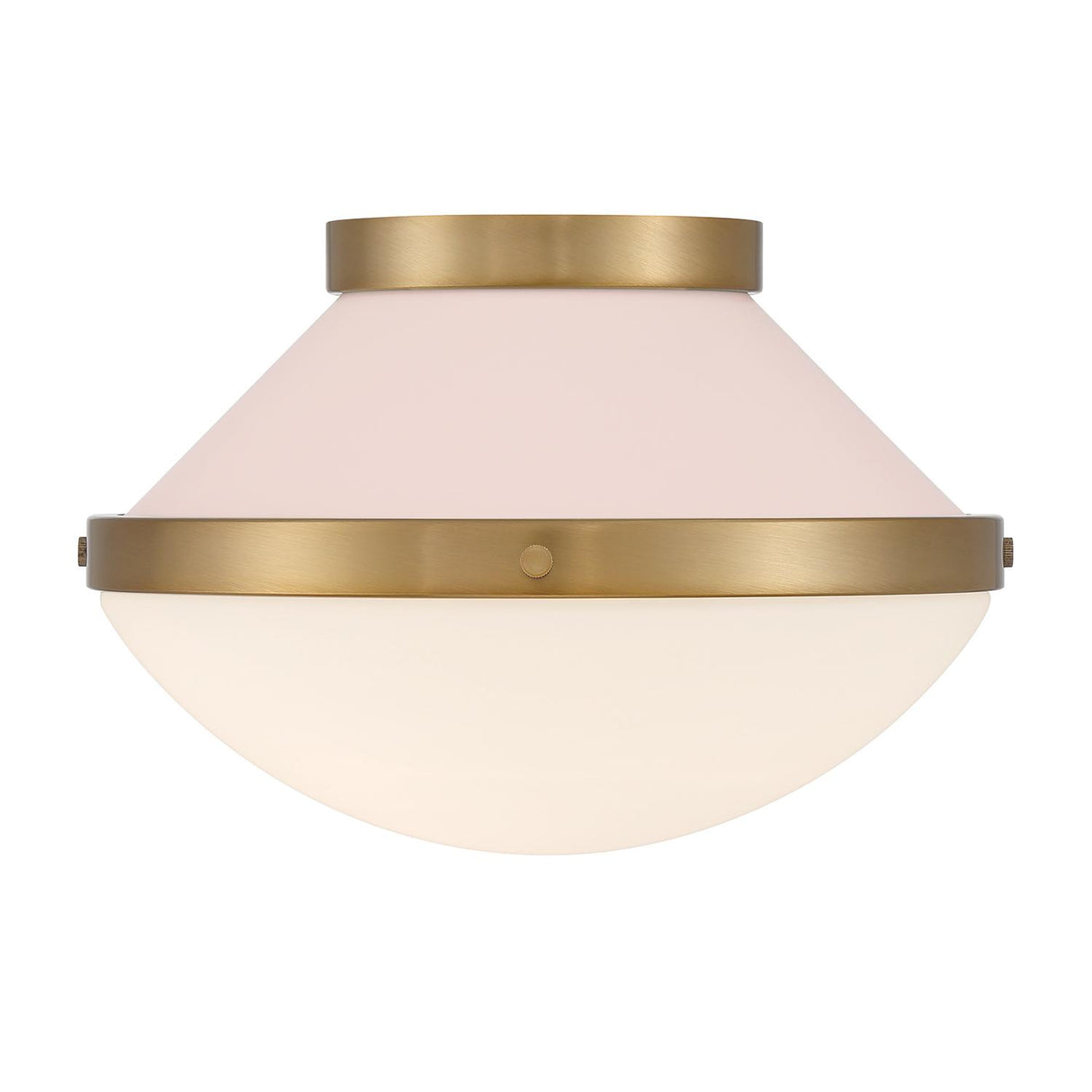 Crystorama Xander 1 Light Vibrant Gold + Blush Flush Mount