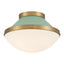 Crystorama Xander 1 Light Vibrant Gold + Green Flush Mount