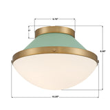 Crystorama Xander 1 Light Vibrant Gold + Green Flush Mount