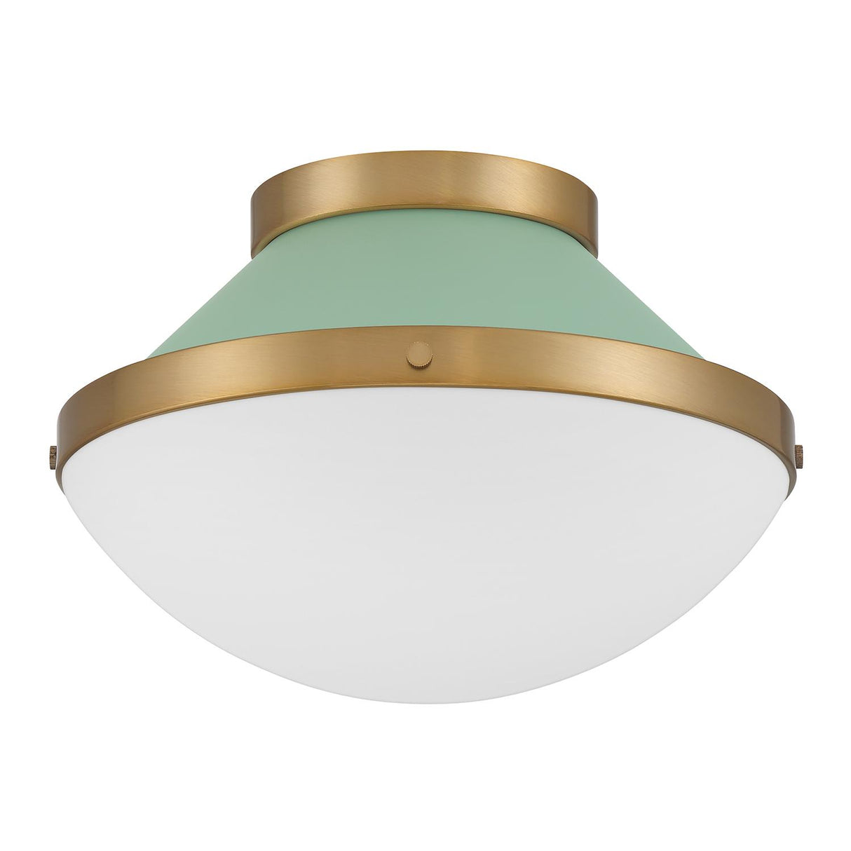 Crystorama Xander 1 Light Vibrant Gold + Green Flush Mount