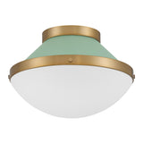 Crystorama Xander 1 Light Vibrant Gold + Green Flush Mount