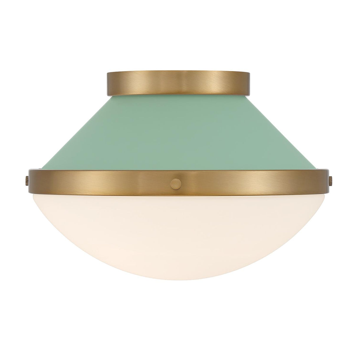 Crystorama Xander 1 Light Vibrant Gold + Green Flush Mount