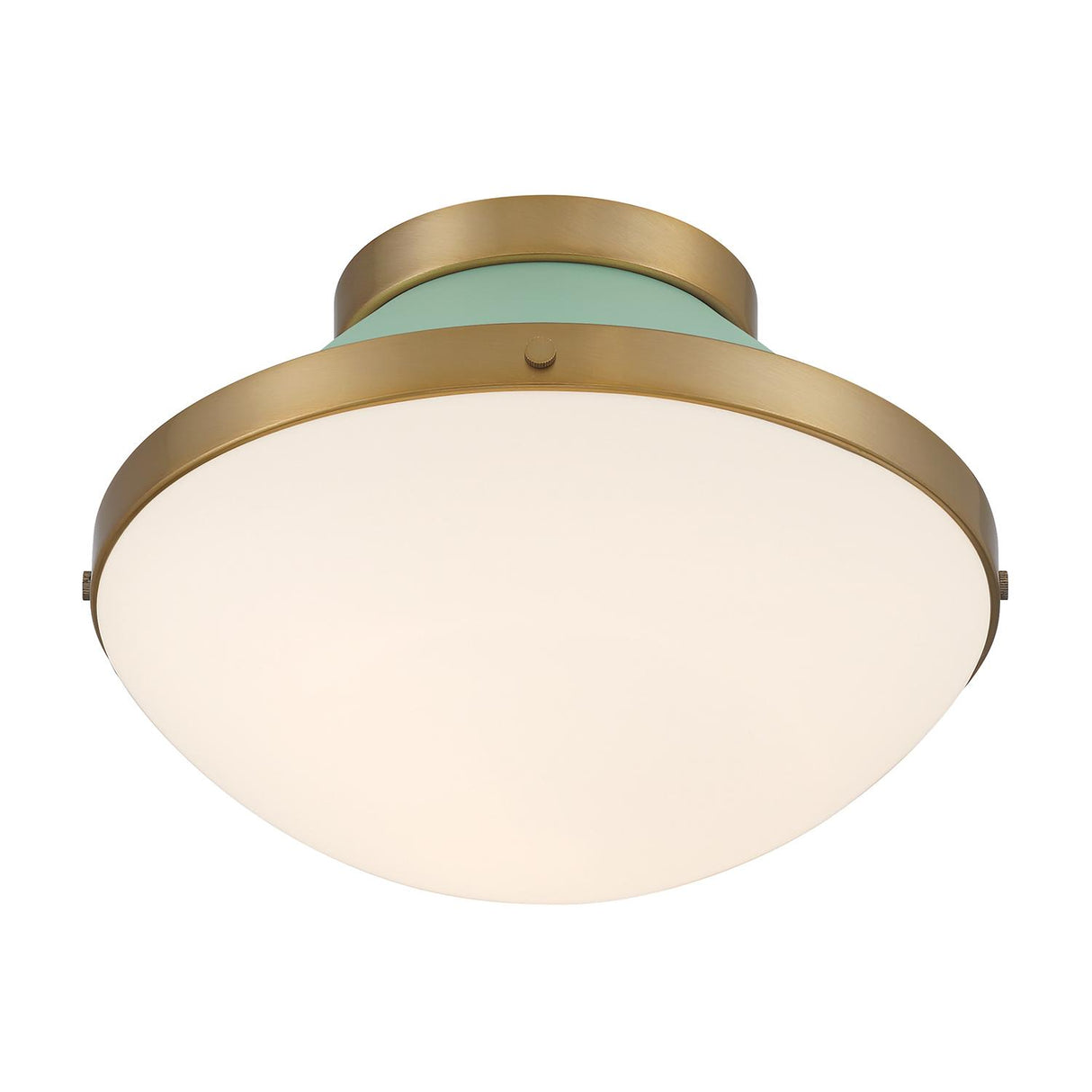 Crystorama Xander 1 Light Vibrant Gold + Green Flush Mount