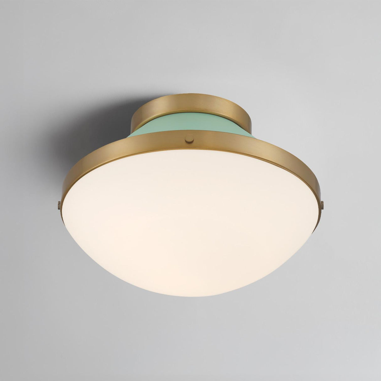 Crystorama Xander 1 Light Vibrant Gold + Green Flush Mount
