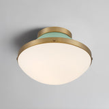 Crystorama Xander 1 Light Vibrant Gold + Green Flush Mount