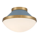 Crystorama Xander 1 Light Vibrant Gold + Blue Flush Mount