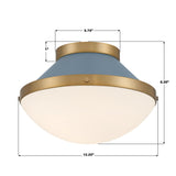 Crystorama Xander 1 Light Vibrant Gold + Blue Flush Mount