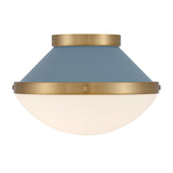 Crystorama Xander 1 Light Vibrant Gold + Blue Flush Mount