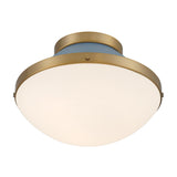 Crystorama Xander 1 Light Vibrant Gold + Blue Flush Mount