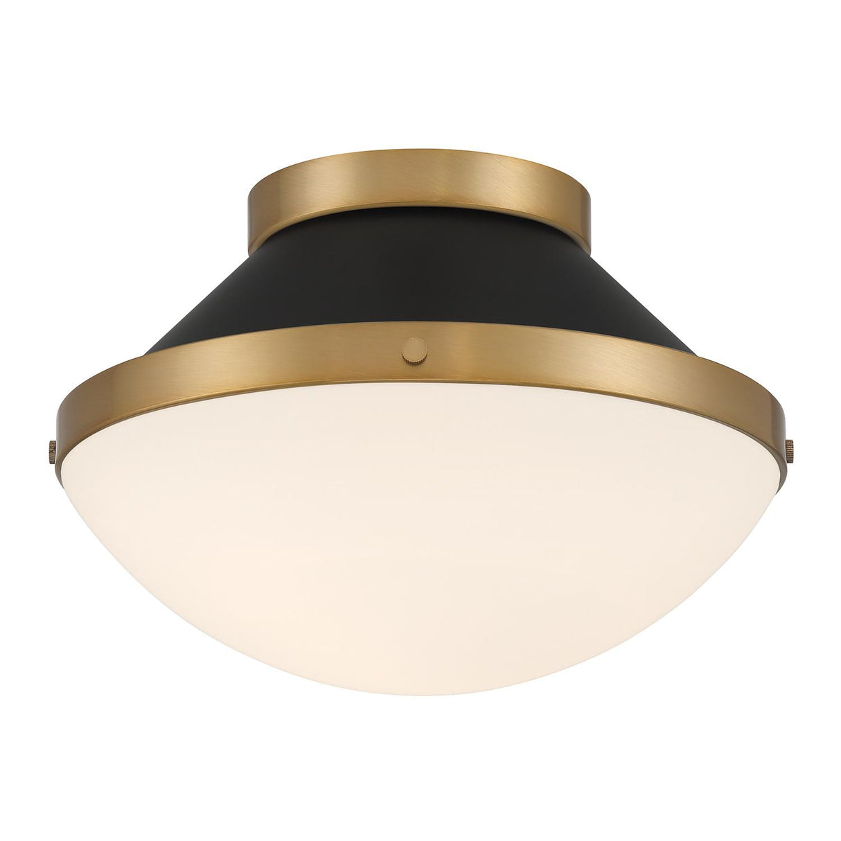 Crystorama Xander 1 Light Vibrant Gold + Matte Black Flush Mount