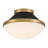 Crystorama Xander 1 Light Vibrant Gold + Matte Black Flush Mount