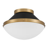 Crystorama Xander 1 Light Vibrant Gold + Matte Black Flush Mount