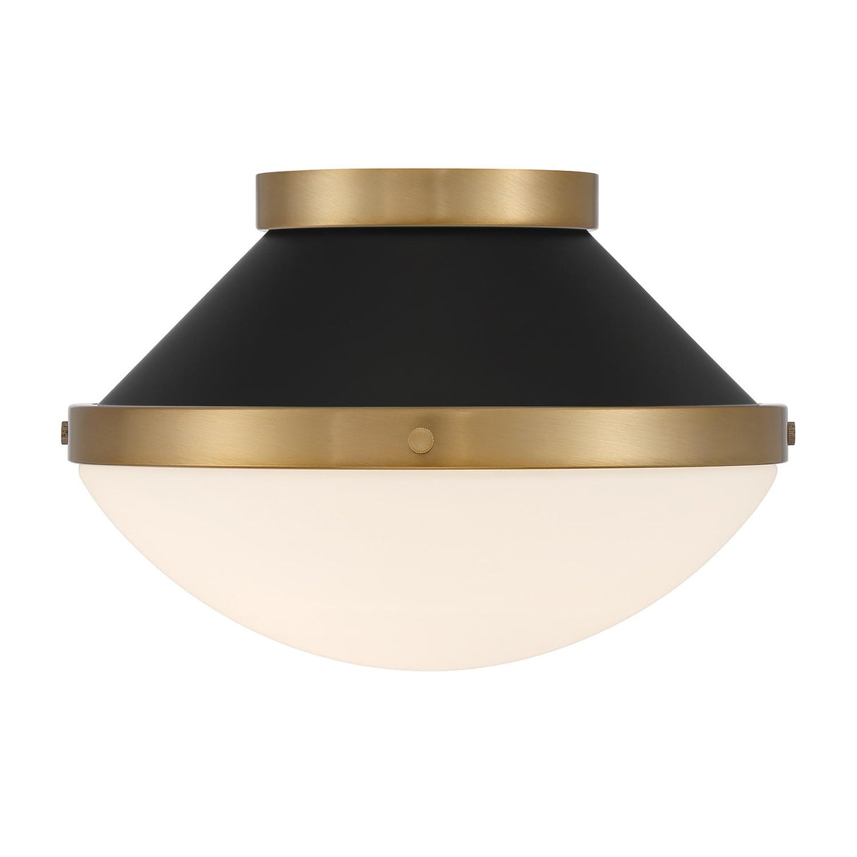 Crystorama Xander 1 Light Vibrant Gold + Matte Black Flush Mount