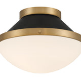Crystorama Xander 1 Light Vibrant Gold + Matte Black Flush Mount