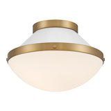 Crystorama Xander 1 Light Vibrant Gold + White Flush Mount