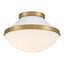 Crystorama Xander 1 Light Vibrant Gold + White Flush Mount