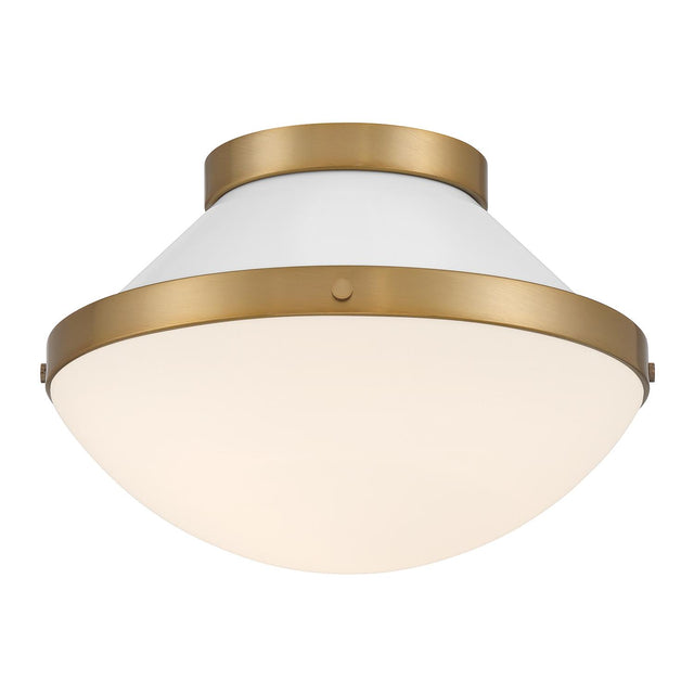 Crystorama Xander 1 Light Vibrant Gold + White Flush Mount