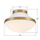 Crystorama Xander 1 Light Vibrant Gold + White Flush Mount
