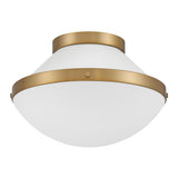 Crystorama Xander 1 Light Vibrant Gold + White Flush Mount