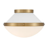 Crystorama Xander 1 Light Vibrant Gold + White Flush Mount