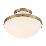 Crystorama Xander 1 Light Vibrant Gold + White Flush Mount