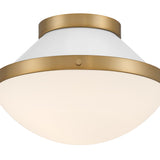 Crystorama Xander 1 Light Vibrant Gold + White Flush Mount
