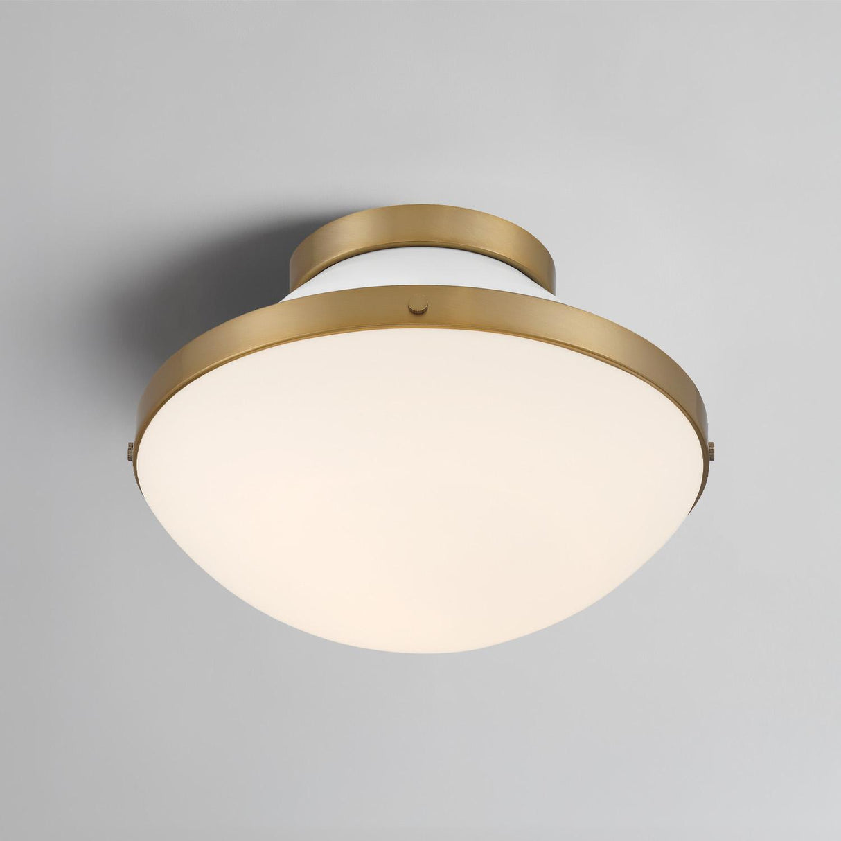 Crystorama Xander 1 Light Vibrant Gold + White Flush Mount