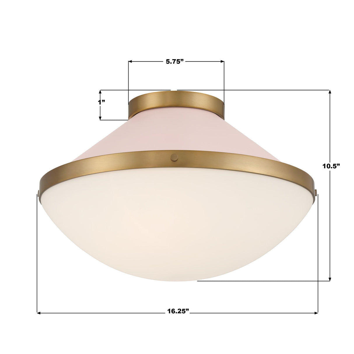 Crystorama Xander 2 Light Vibrant Gold + Blush Flush Mount