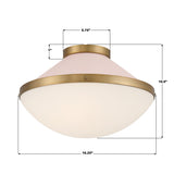 Crystorama Xander 2 Light Vibrant Gold + Blush Flush Mount