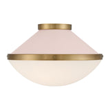 Crystorama Xander 2 Light Vibrant Gold + Blush Flush Mount