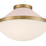 Crystorama Xander 2 Light Vibrant Gold + Blush Flush Mount