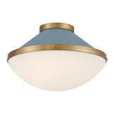 Crystorama Xander 2 Light Vibrant Gold + Blue Flush Mount