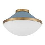 Crystorama Xander 2 Light Vibrant Gold + Blue Flush Mount
