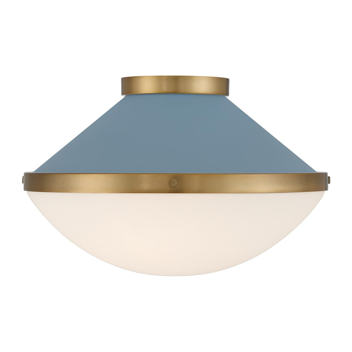 Crystorama Xander 2 Light Vibrant Gold + Blue Flush Mount