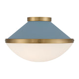 Crystorama Xander 2 Light Vibrant Gold + Blue Flush Mount