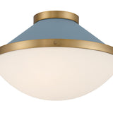 Crystorama Xander 2 Light Vibrant Gold + Blue Flush Mount