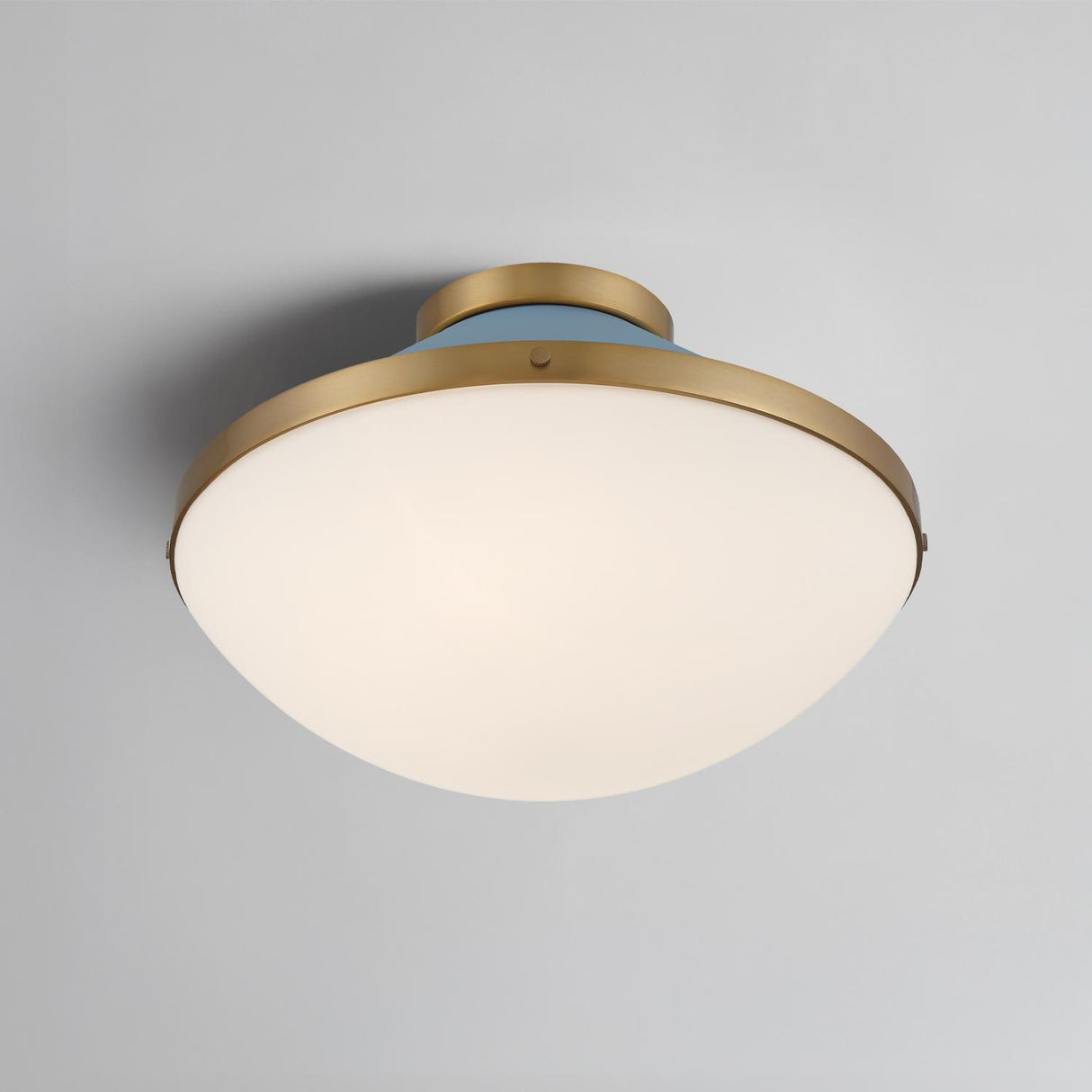Crystorama Xander 2 Light Vibrant Gold + Blue Flush Mount
