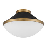 Crystorama Xander 2 Light Vibrant Gold + Matte Black Flush Mount